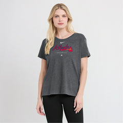 Atlanta Braves Women's Authentic Collection Early Work Tri-Blend T-Shirt - Heather Charcoal | Nike