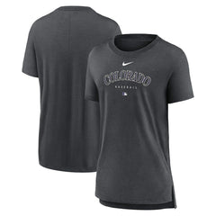 Colorado Rockies Women's Authentic Collection Early Work Tri-Blend T-Shirt - Heather Charcoal | Nike