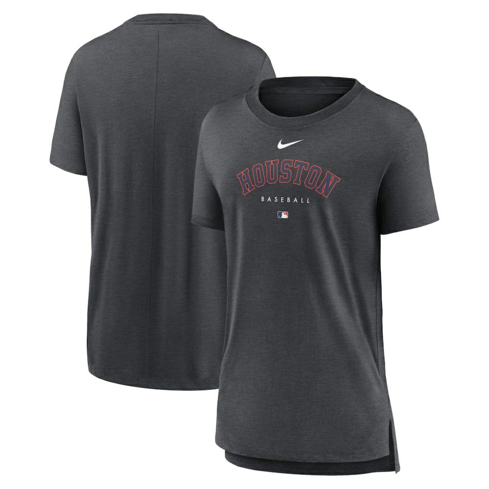 Houston Astros Women's Authentic Collection Early Work Tri-Blend T-Shirt - Heather Charcoal | Nike