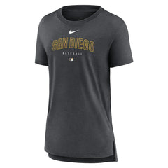 San Diego Padres Women's Authentic Collection Early Work Tri-Blend T-Shirt - Heather Charcoal | Nike