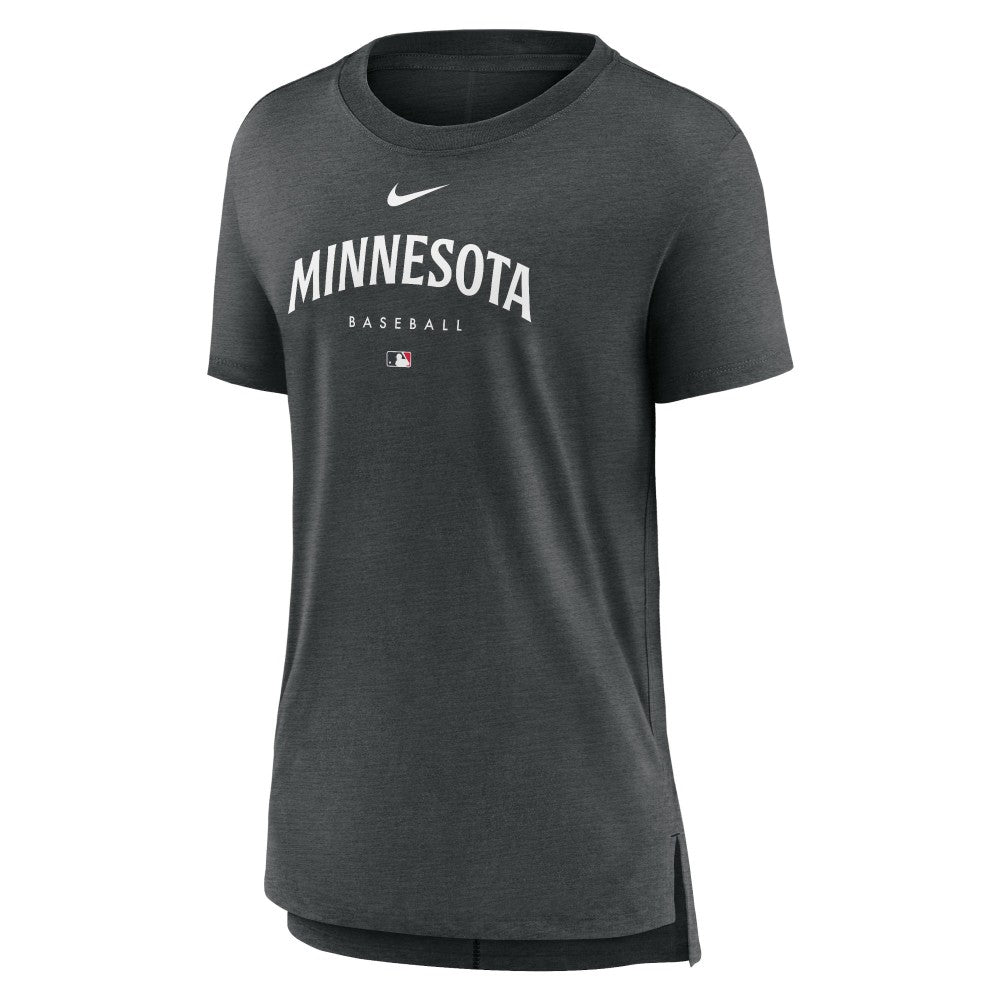 Minnesota Twins Women's Authentic Collection Early Work Tri-Blend T-Shirt - Heather Charcoal | Nike