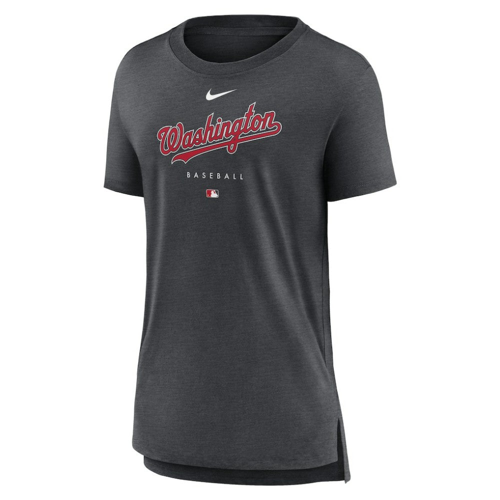 Washington Nationals Women's Authentic Collection Early Work Tri-Blend T-Shirt - Heather Charcoal | Nike