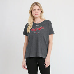 Washington Nationals Women's Authentic Collection Early Work Tri-Blend T-Shirt - Heather Charcoal | Nike