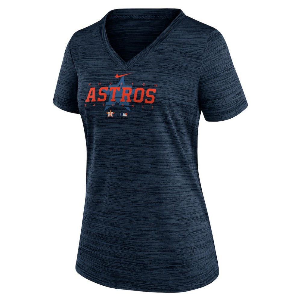 Houston Astros Women's Authentic Collection Velocity Practice Performance V-Neck T-Shirt - Navy | Nike