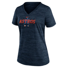 Houston Astros Women's Authentic Collection Velocity Practice Performance V-Neck T-Shirt - Navy | Nike
