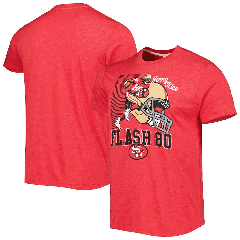 Jerry Rice San Francisco 49ers Homage Unisex Caricature Retired Player Tri-Blend T-Shirt - Scarlet outlet