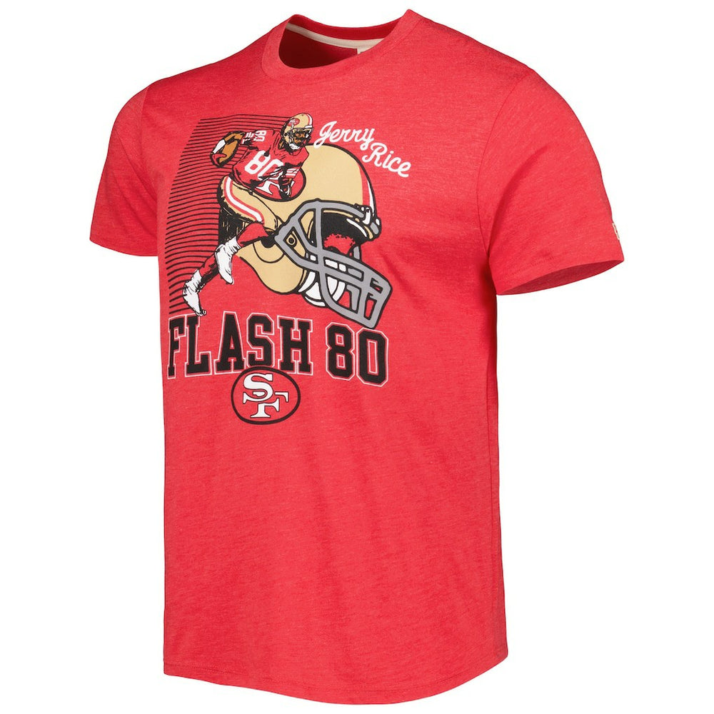 Jerry Rice San Francisco 49ers Homage Unisex Caricature Retired Player Tri-Blend T-Shirt - Scarlet outlet