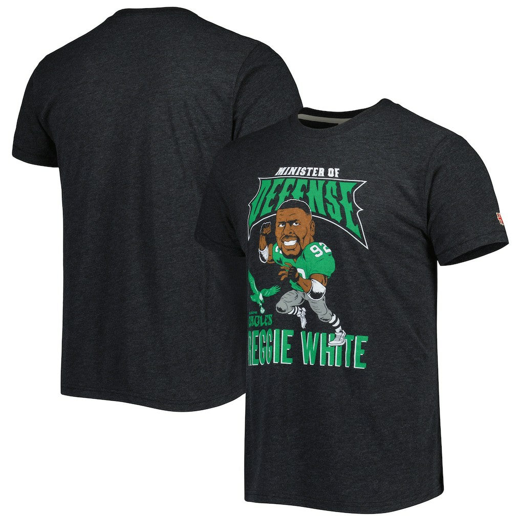 Reggie White Philadelphia Eagles Homage Unisex Unisex Caricature Retired Player Tri-Blend T-Shirt - Heather Black discount