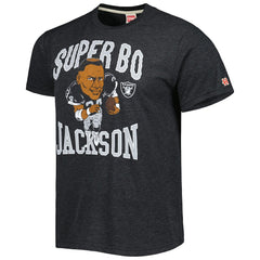 Bo Jackson Las Vegas Raiders Homage Unisex Unisex Caricature Retired Player Tri-Blend T-Shirt - Heather Black for sale