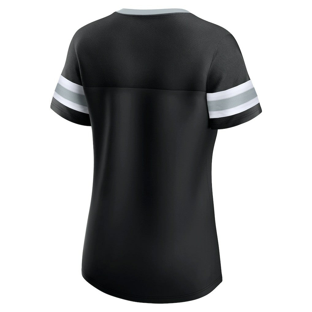 Las Vegas Raiders Women's Plus Size Original State Lace-Up T-Shirt - Black cheap