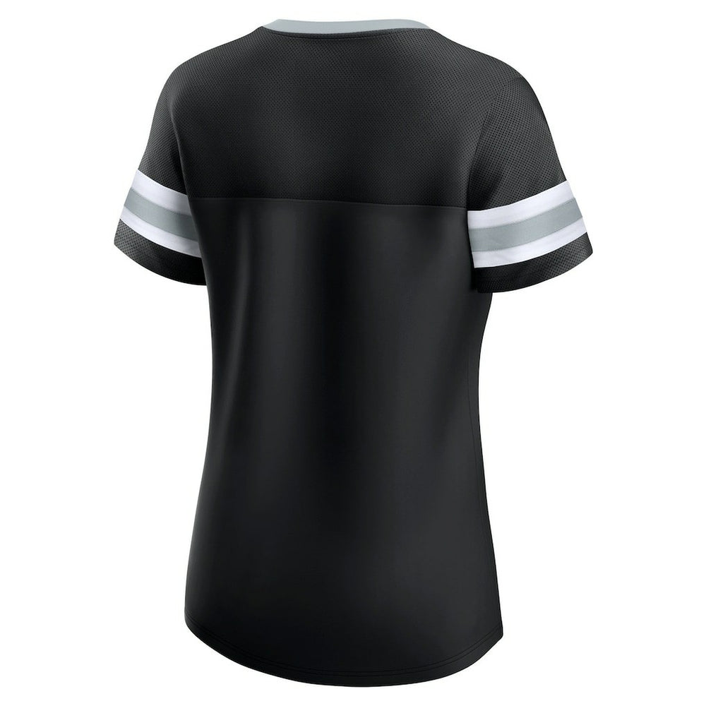 Las Vegas Raiders Women's Plus Size Original State Lace-Up T-Shirt - Black cheap