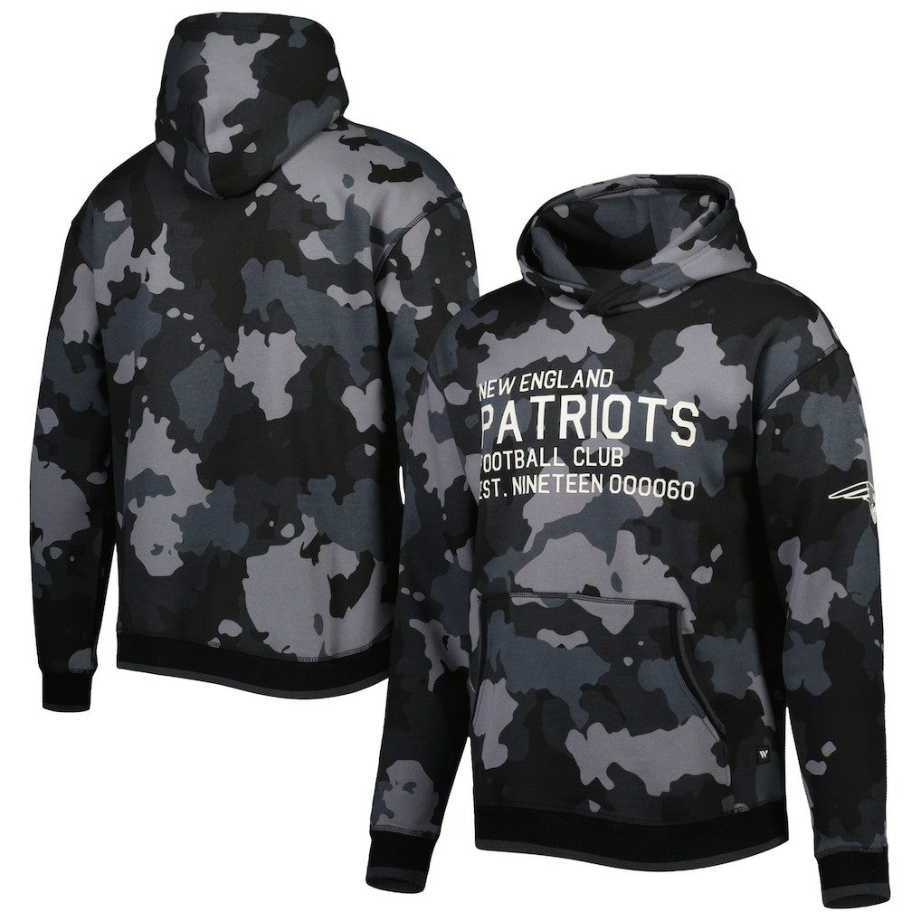 New England Patriots The Wild Collective Camo Pullover Hoodie - Black on sale