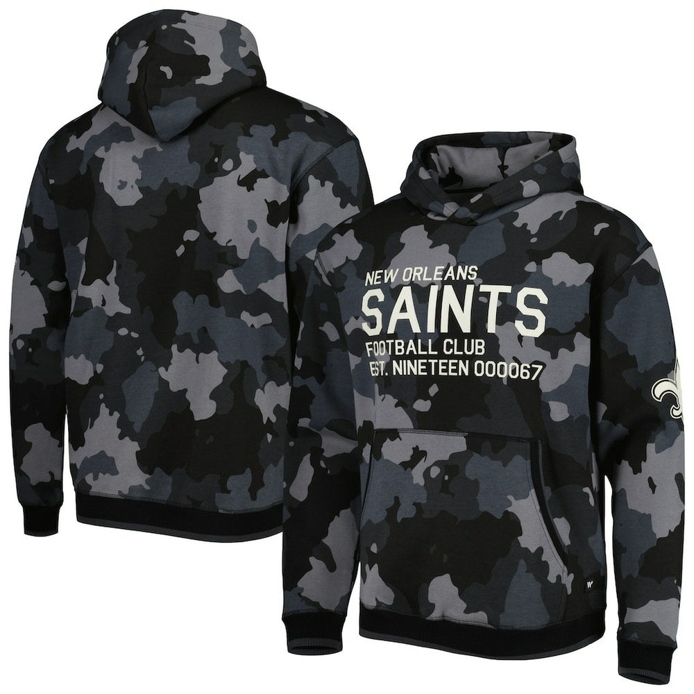 New Orleans Saints The Wild Collective Camo Pullover Hoodie - Black sale