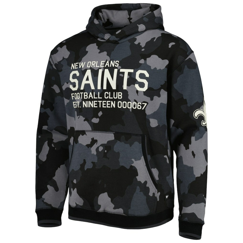 New Orleans Saints The Wild Collective Camo Pullover Hoodie - Black sale