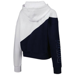 Atlanta Braves DKNY Sport Women's Bobbi Colorblock Pullover Hoodie - Navy/White