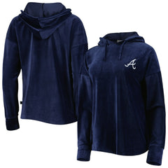 Atlanta Braves Touch Women's End Line Pullover Hoodie - Navy