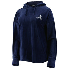 Atlanta Braves Touch Women's End Line Pullover Hoodie - Navy