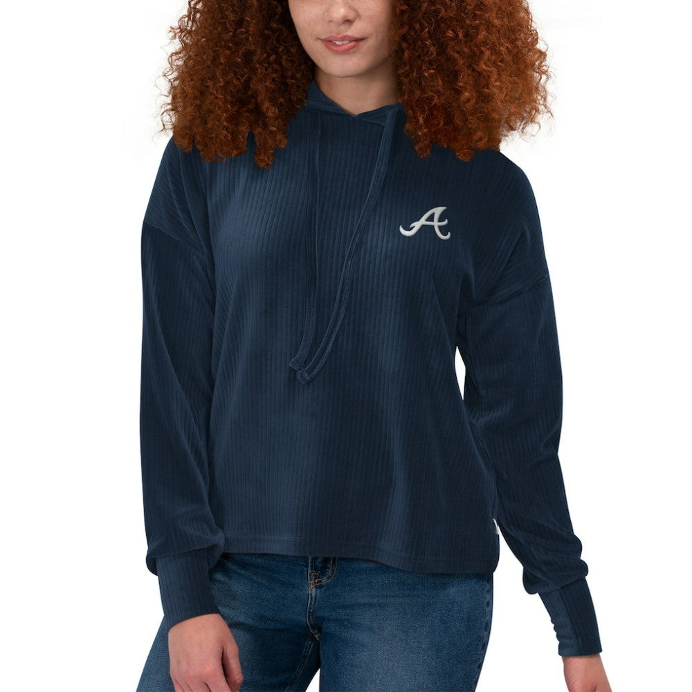 Atlanta Braves Touch Women's End Line Pullover Hoodie - Navy
