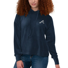 Atlanta Braves Touch Women's End Line Pullover Hoodie - Navy