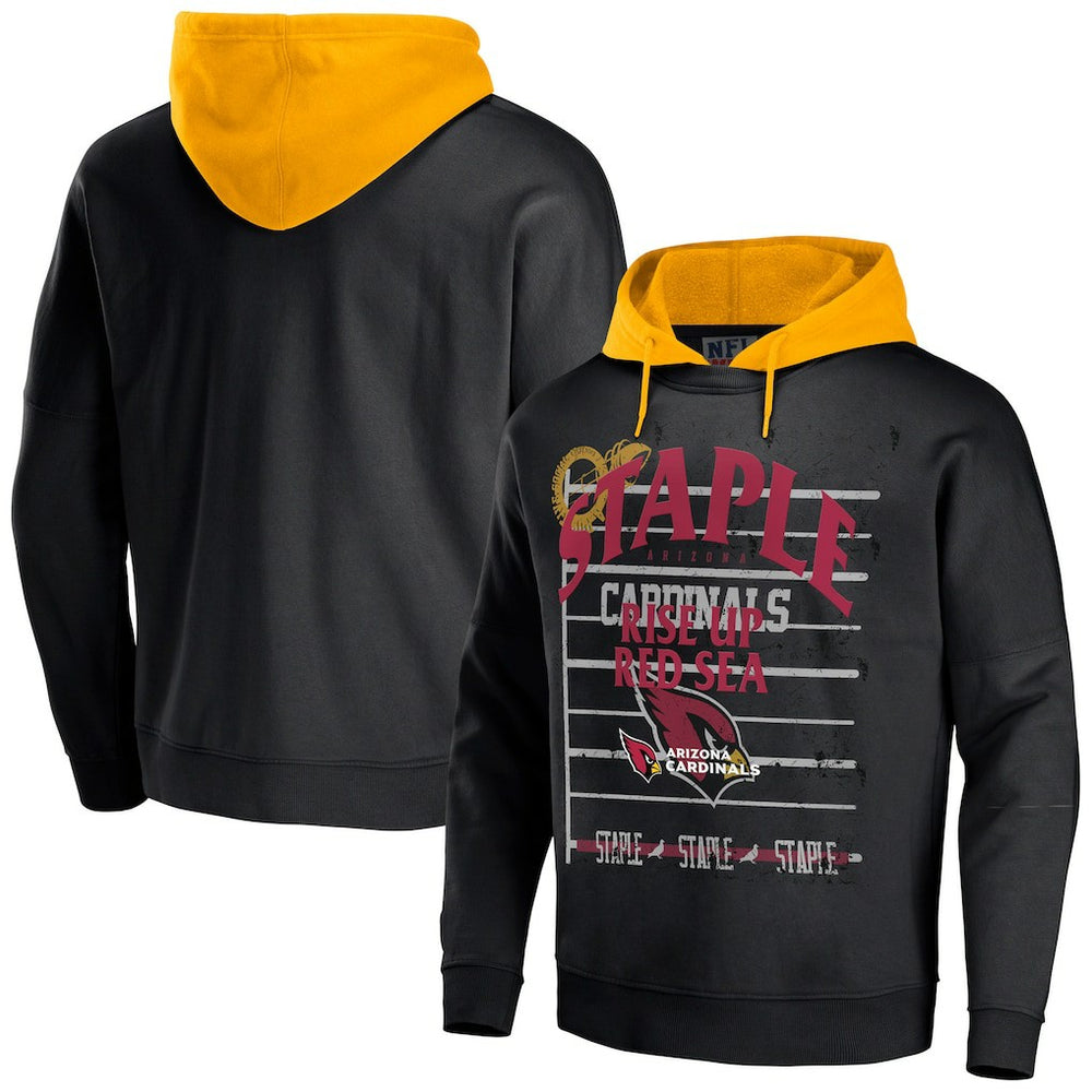 Arizona Cardinals NFL x Staple Throwback Vintage Wash Pullover Hoodie - Black for sale