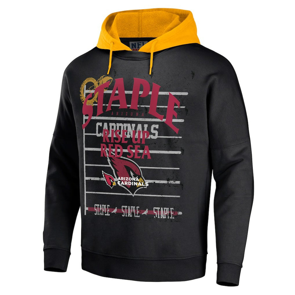 Arizona Cardinals NFL x Staple Throwback Vintage Wash Pullover Hoodie - Black for sale