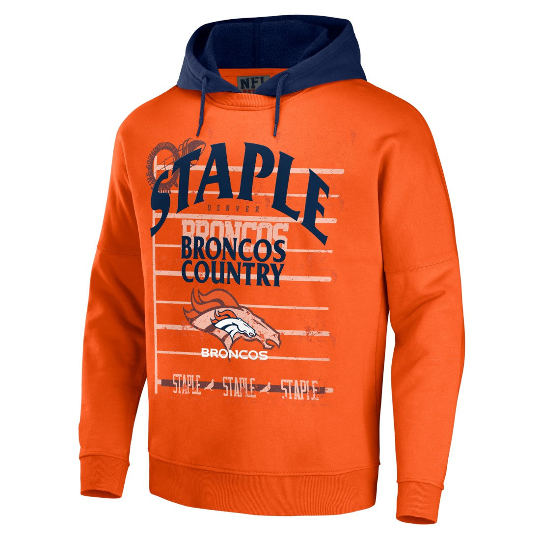 Denver Broncos NFL x Staple Throwback Vintage Wash Pullover Hoodie - Orange online