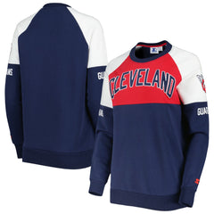 Cleveland Guardians Starter Women's Baseline Raglan Pullover Sweatshirt - Navy/Red