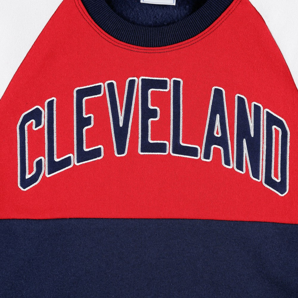 Cleveland Guardians Starter Women's Baseline Raglan Pullover Sweatshirt - Navy/Red
