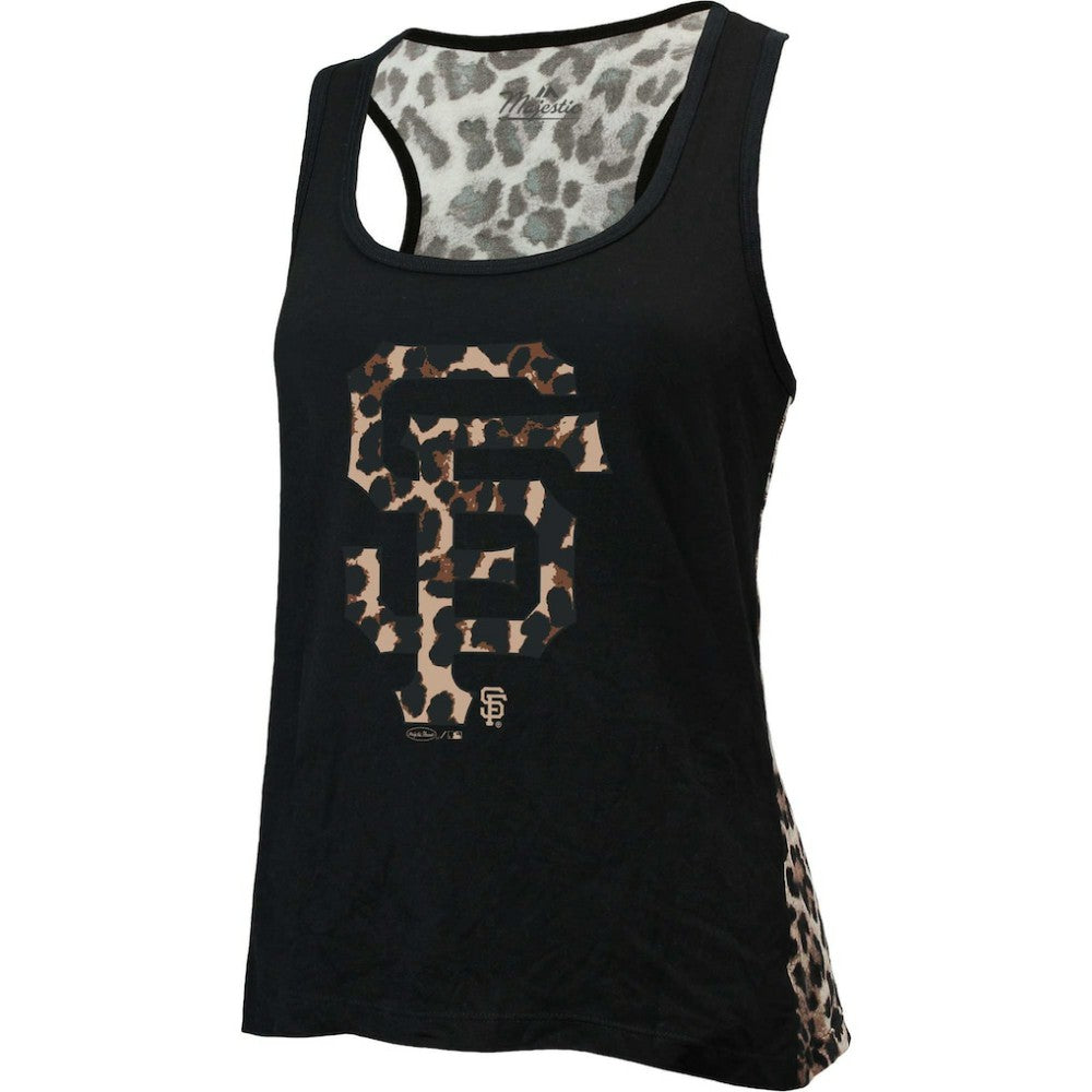 San Francisco Giants Majestic Threads Women's Leopard Tank Top - Black