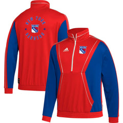 New York Rangers adidas Team Classics Half-Zip Jacket Red