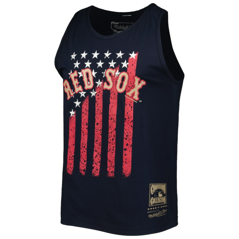 Boston Red Sox Cooperstown Collection Stars and Stripes Tank Top - Navy | Mitchell & Ness