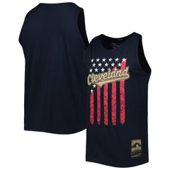 Cleveland Guardians Cooperstown Collection Stars and Stripes Tank Top - Navy | Mitchell & Ness