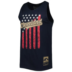 Cleveland Guardians Cooperstown Collection Stars and Stripes Tank Top - Navy | Mitchell & Ness