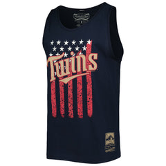 Minnesota Twins Cooperstown Collection Stars and Stripes Tank Top - Navy | Mitchell & Ness