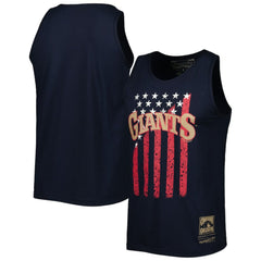 San Francisco Giants Cooperstown Collection Stars and Stripes Tank Top - Navy | Mitchell & Ness