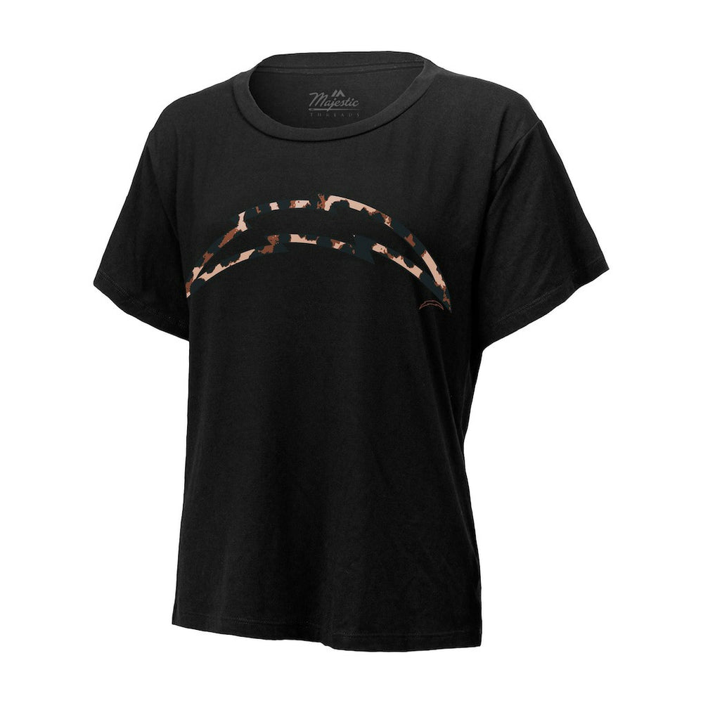 Justin Herbert Los Angeles Chargers Majestic Threads Women's Leopard Player Name & Number T-Shirt - Black outlet