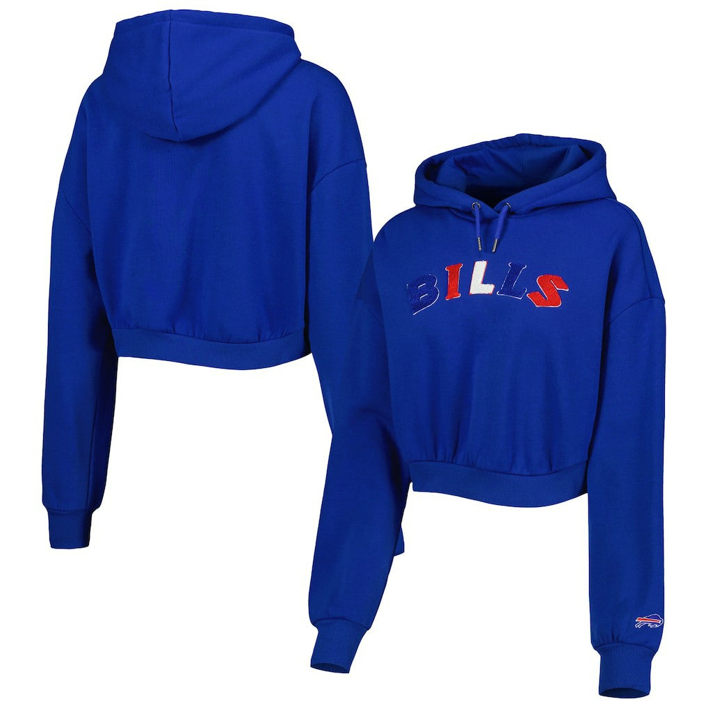 Buffalo Bills The Wild Collective Women's Cropped Pullover Hoodie - Royal sale
