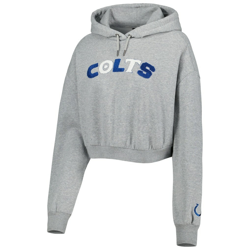 Indianapolis Colts The Wild Collective Women's Cropped Pullover Hoodie - Gray for sale