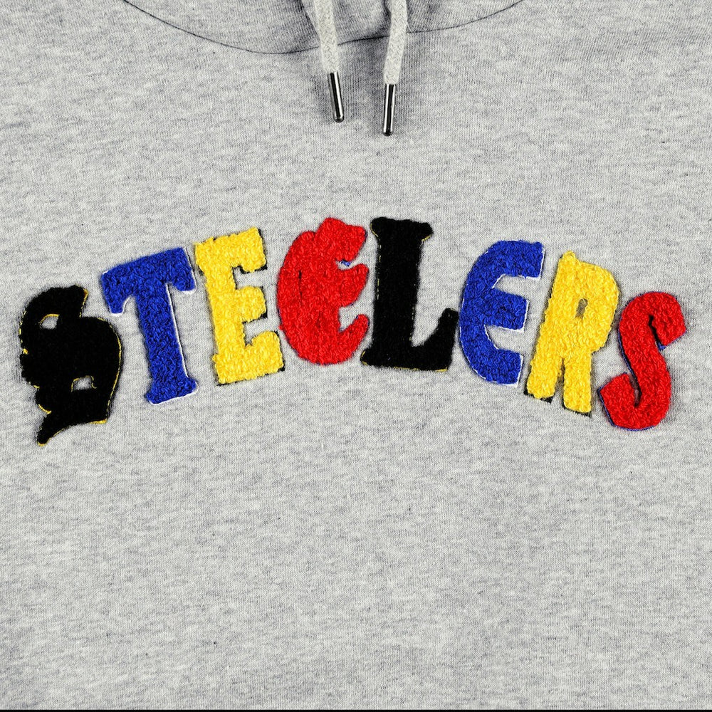 Pittsburgh Steelers The Wild Collective Women's Cropped Pullover Hoodie - Gray outlet