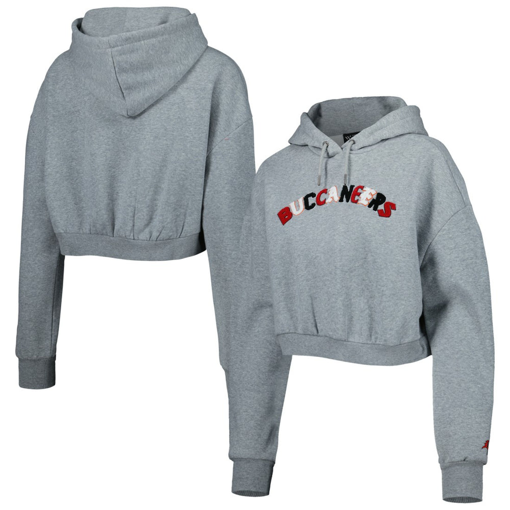 Tampa Bay Buccaneers The Wild Collective Women's Cropped Pullover Hoodie - Gray discount