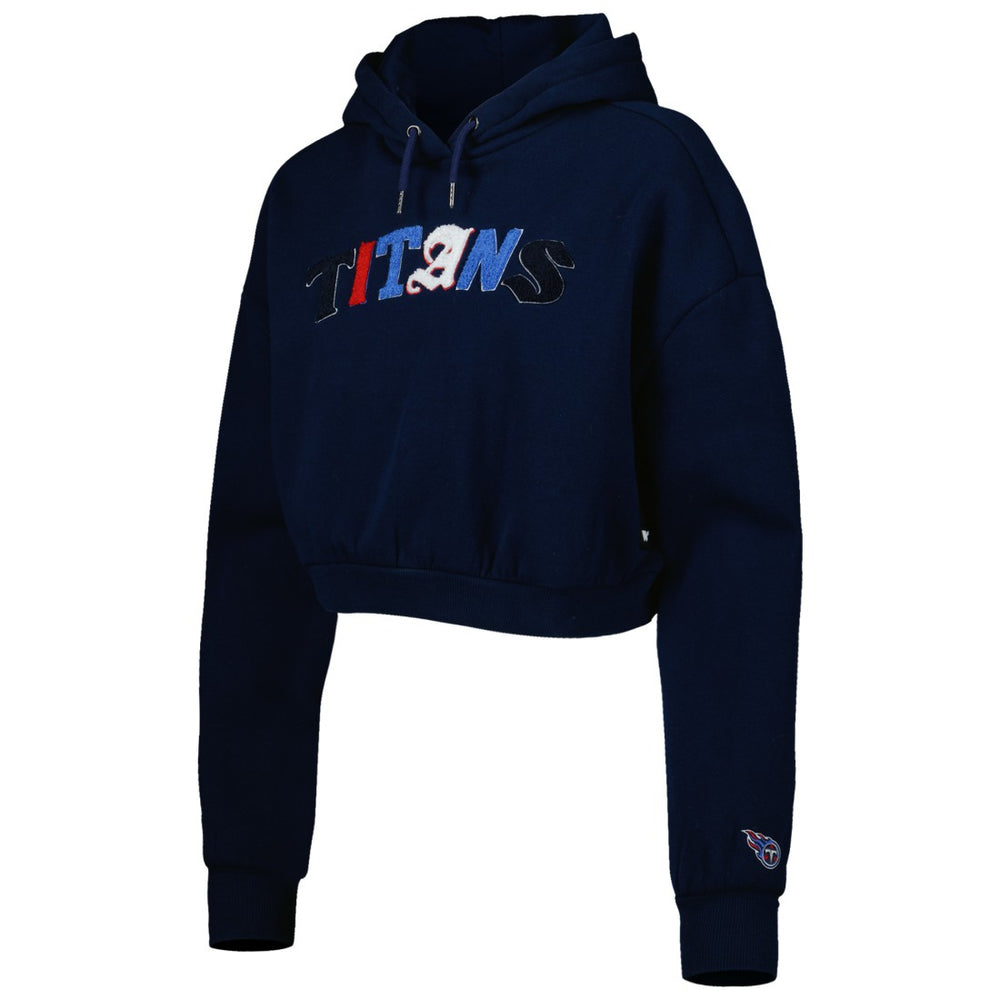 Tennessee Titans The Wild Collective Women's Cropped Pullover Hoodie - Navy for sale