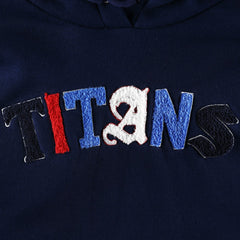 Tennessee Titans The Wild Collective Women's Cropped Pullover Hoodie - Navy for sale