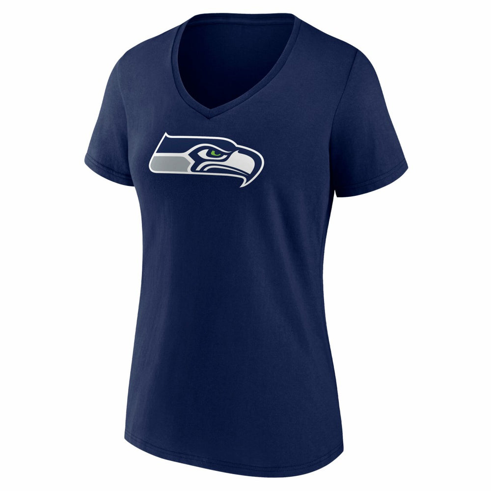 Seattle Seahawks Women's Icon Primary Logo V-Neck T-Shirt - College Navy cheap