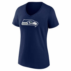 Seattle Seahawks Women's Icon Primary Logo V-Neck T-Shirt - College Navy cheap