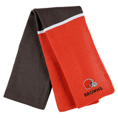Cleveland Browns WEAR by Erin Andrews Women's Colorblock Cuffed Knit Hat with Pom and Scarf Set - Orange for sale