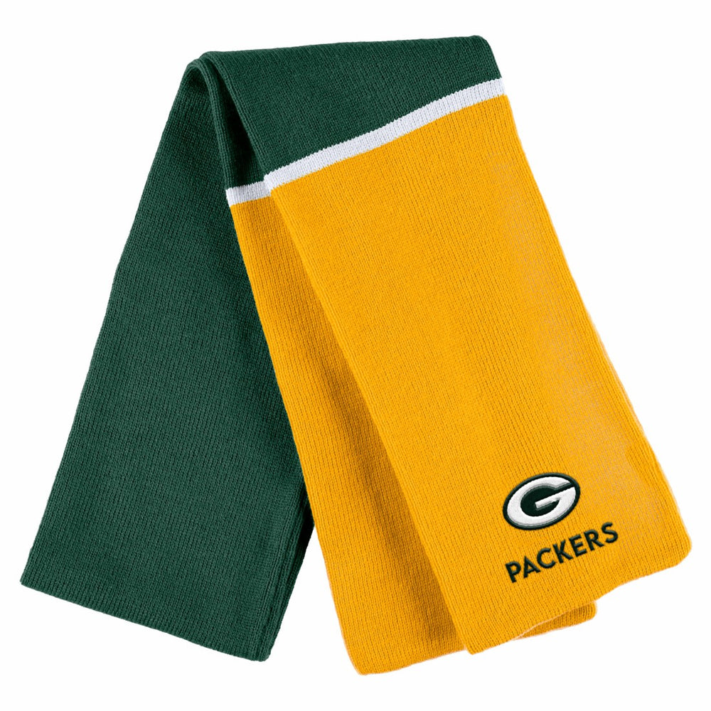 Green Bay Packers WEAR by Erin Andrews Women's Colorblock Cuffed Knit Hat with Pom and Scarf Set - Green on sale