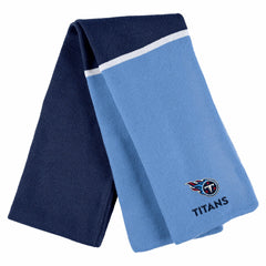 Tennessee Titans WEAR by Erin Andrews Women's Colorblock Cuffed Knit Hat with Pom and Scarf Set - Navy for sale