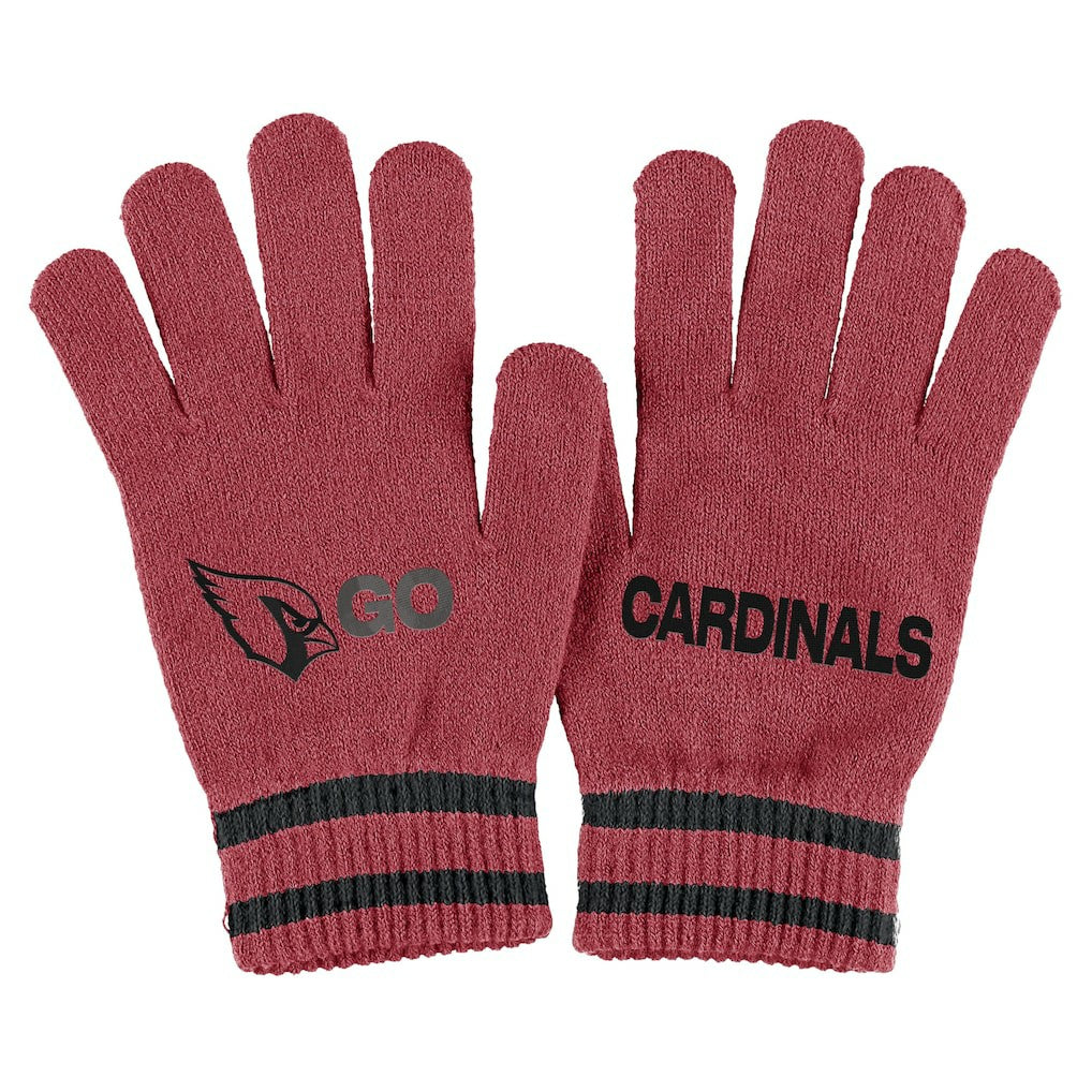 Arizona Cardinals WEAR by Erin Andrews Women's Double Jacquard Cuffed Knit Hat with Pom and Gloves Set - Cardinal outlet