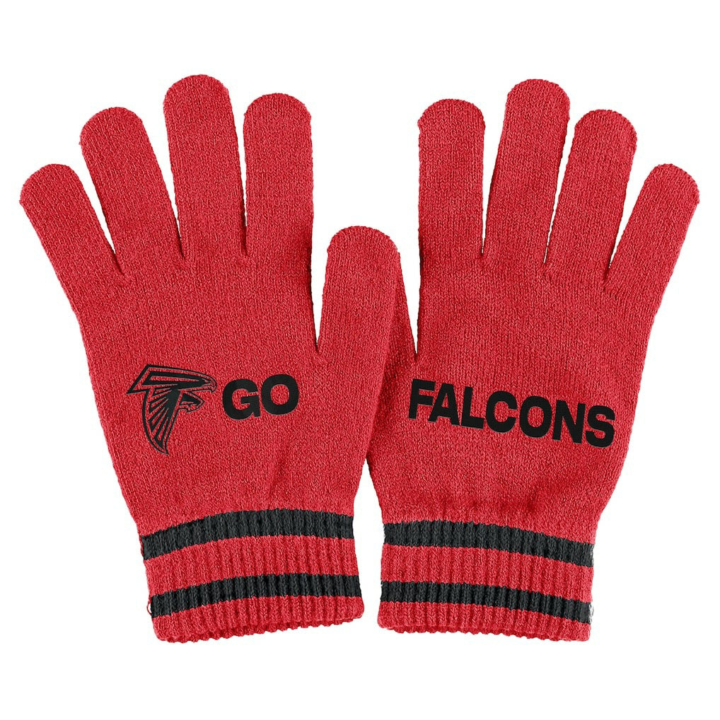 Atlanta Falcons WEAR by Erin Andrews Women's Double Jacquard Cuffed Knit Hat with Pom and Gloves Set - Red sale