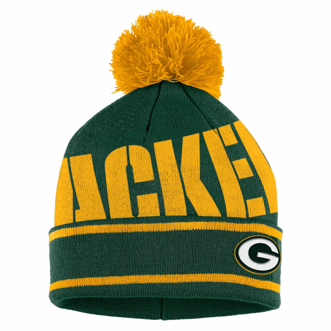 Green Bay Packers WEAR by Erin Andrews Women's Double Jacquard Cuffed Knit Hat with Pom and Gloves Set - Green cheap